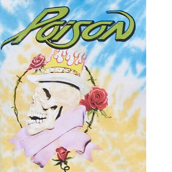 Poison Greatest Hits 1986-1996 Logo rock Tie Dye Official T-Shirt S/M NWT - Picture 3 of 4